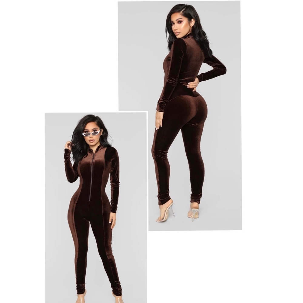 Chocolate dreams velvet jumpsuit